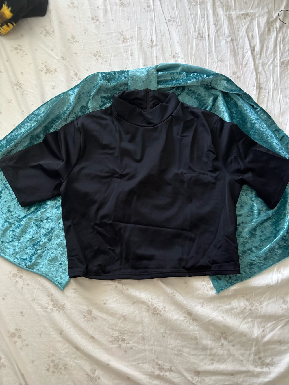 balera Black Mock Neck Short Sleeve Tee